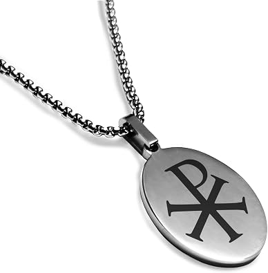 Comfort Zone Studios Stainless Steel Religious Symbol Oval Medallion Pendant Necklace