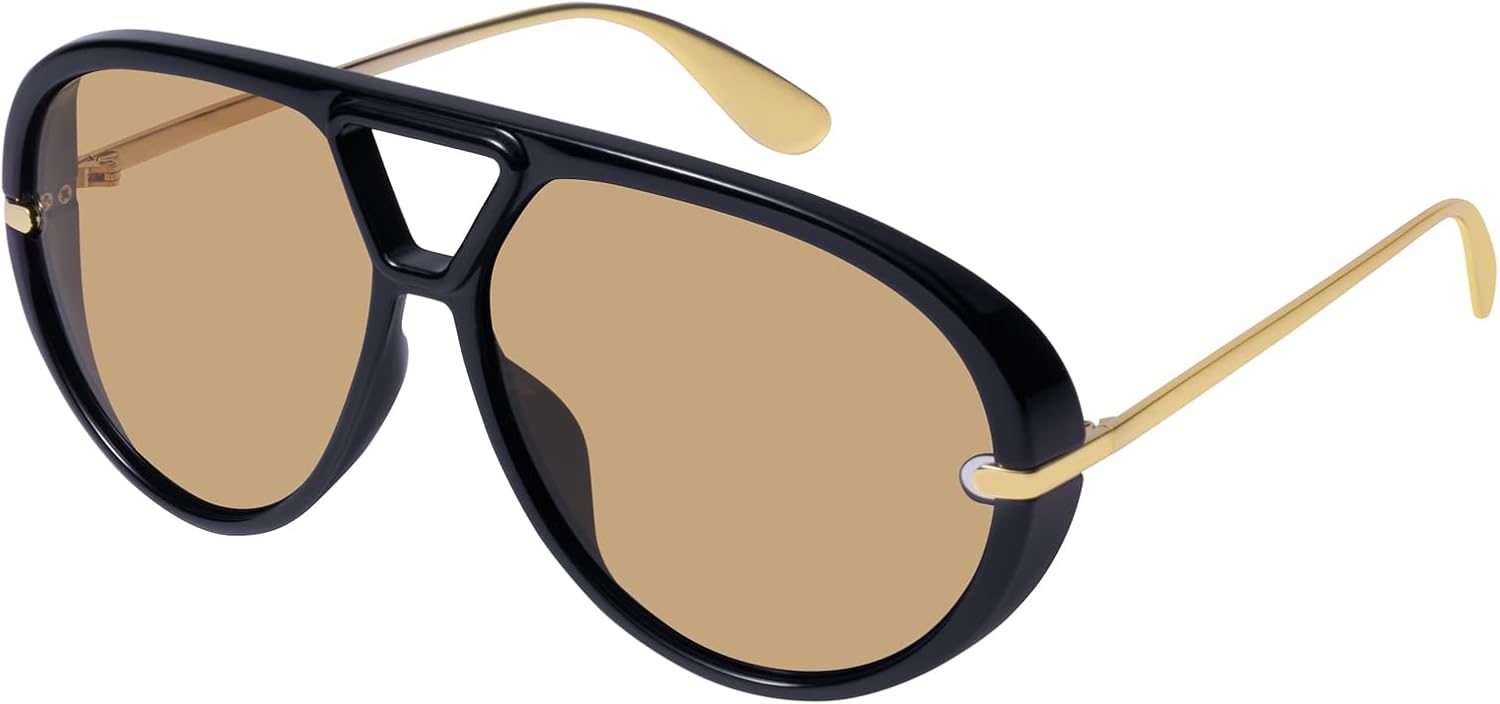 mosanana Trendy Oversized Aviator Sunglasses for Women Retro Style MS52478
