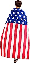 TOONRAIN American Flag Cape USA Patriotic Flag Costume Accessory for 4th of July Independence Day Celebration