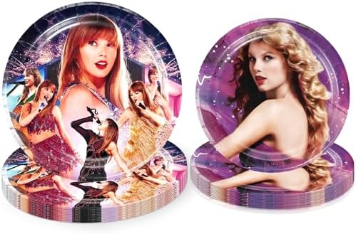 40pcs Birthday Party Decorations Plates, Popular Star Party Supplies Include 20pcs 9” Plates 20pcs 7” Plates Music Party Plates for Music Party Decorations Serves 20 Guests