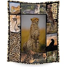 Cheetah Blanket for Kids, Adults - Soft, Fuzzy & Cozy - 60"x80" Twin Size Throw Blankets for Bed, Living Room - Brown Cute Warm Throws Gifts