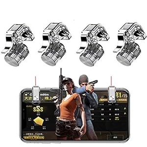 Onyehn 2 Pairs Upgraded Version Metal Button Smart Phone Game Trigger,L1 R1 Shooter Gamepad Joysticks Shooting Game for PUGB Controller Game Pad Accessories
