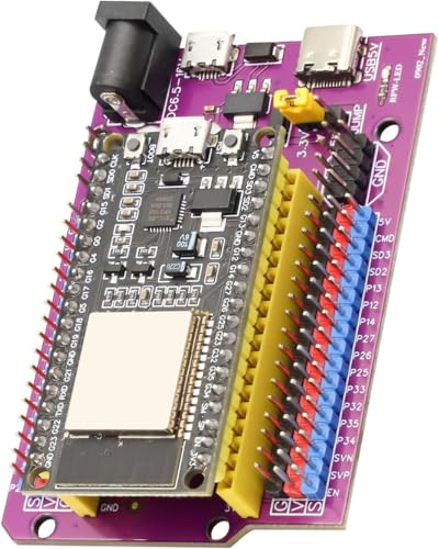 Image of Binghe ESP Development Board with CP2102 Chip, ESP-32D Microcontroller 38Pin Micro USB + ESPS Purple breakout board 38Pin ESP-S burner clip, Compatible with Arduino