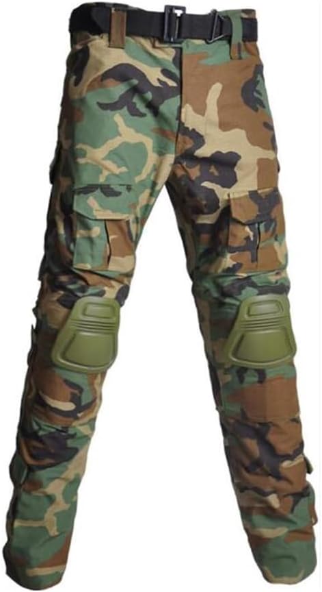Men's Tactical Suits 1/4 Zip Long Sleeve Military Combat Shirt and Pants Set Fitting Army Uniforms with Knee Pads