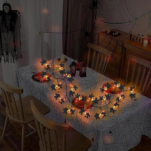 Guirlande lumineuse saule Halloween à piles décorative pour mur et balcon - 2
