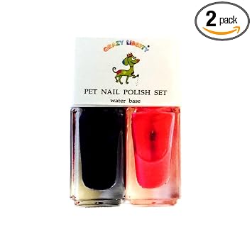 CRAZY LIBERTY Pet Nail Polish Set, 2 Colors, Non-Toxic Formula, Long Lasting Pink & Violet
