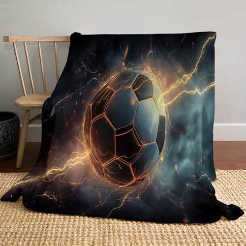 GSAEIMCT - Couverture Football Éclair Art De Science-Fiction,Douce Et Confortable,en Flanelle,Arfaite pour La Décoration De Chambre d'enfants Et D'Adolescents,Canapé,Lit,220X240Cm
