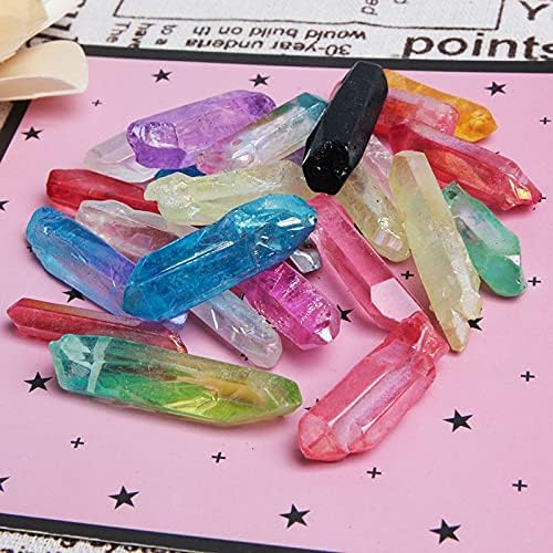 Vista 5 de Acxico 3.53 oz Titanium Rainbow Aura Lemuriano Cuarzo Crystal Point Curación