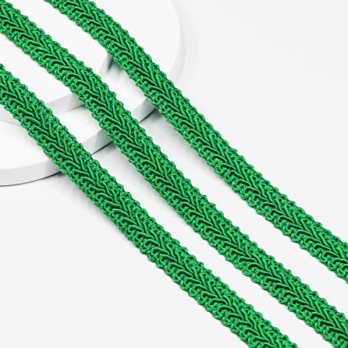 Gimp Braid Trim 13Yards 1.2Cm/0.47In Gold Metal Fabric Decorative Webbing For All Kinds Of Sewn Garments, Curtains,Lampshade, Sofa Diy Sewing And Crafting (Green - 1.2) #TOP11