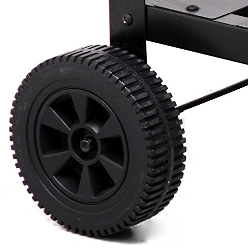 tepro Holzkohlegrill Grillwagen Atlanta, Outdoor BBQ mit Rädern, Höhenverstellbar ca. 77 - 88 cm, Grillfläche: ca. 98 x 56 cm, Maße ca. 135,5 x 63 x 91,2 cm, Schwarz