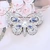 Wendalern Süße Perle Strass Schmetterling Brosche Pin Atemberaubende Kristall Schmetterling Emaille Brosche Cz Schmetterling Insekt Revers Pin Schal Schal Bouquet Korsage Kleidung Zubehör Für Frauen #3
