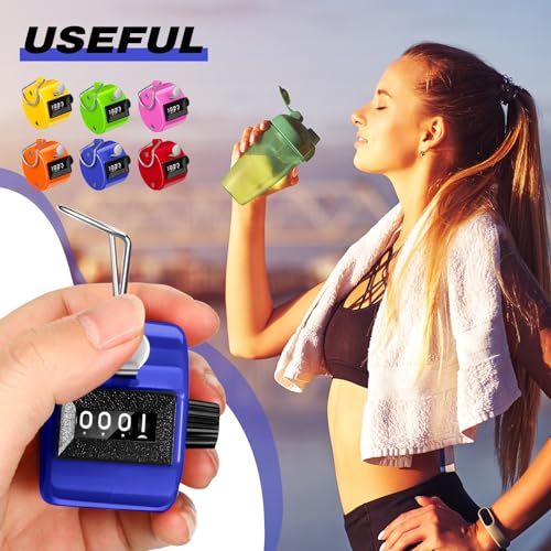 Copkim 12 Pcs Clicker Counter, Clickers, Counters, ABS Tally Counters, Hand Counter Clicker, 4 Digit Number Clickers Countes for School Coaching Scoring Stadium Stitch Counte for Crocheting(Bright) - Image 7