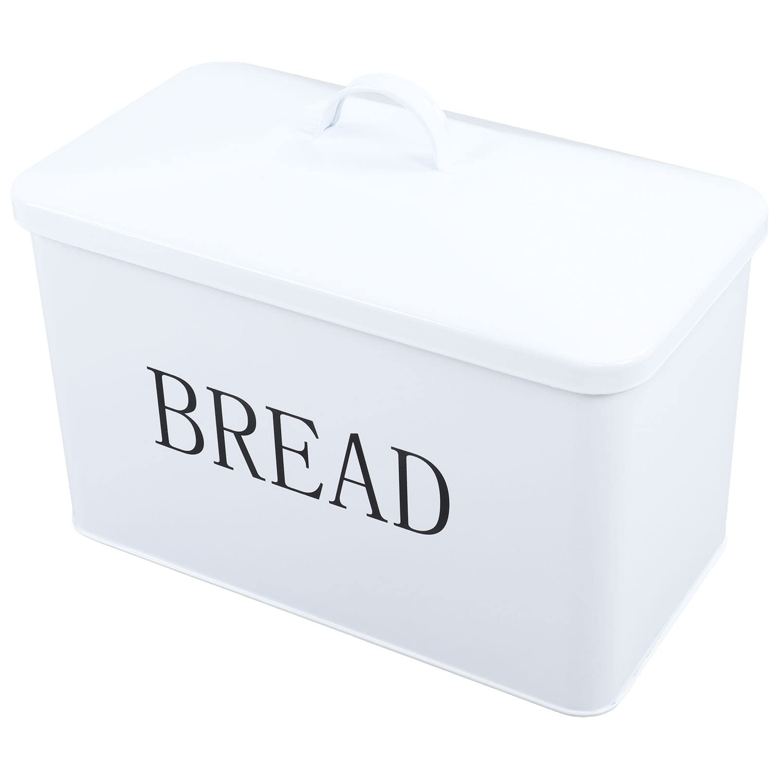 JUYO Small Bread Box, Sturdy Metal Kepp Freshness Bread Bin Portable Handle Large Capacity for Food