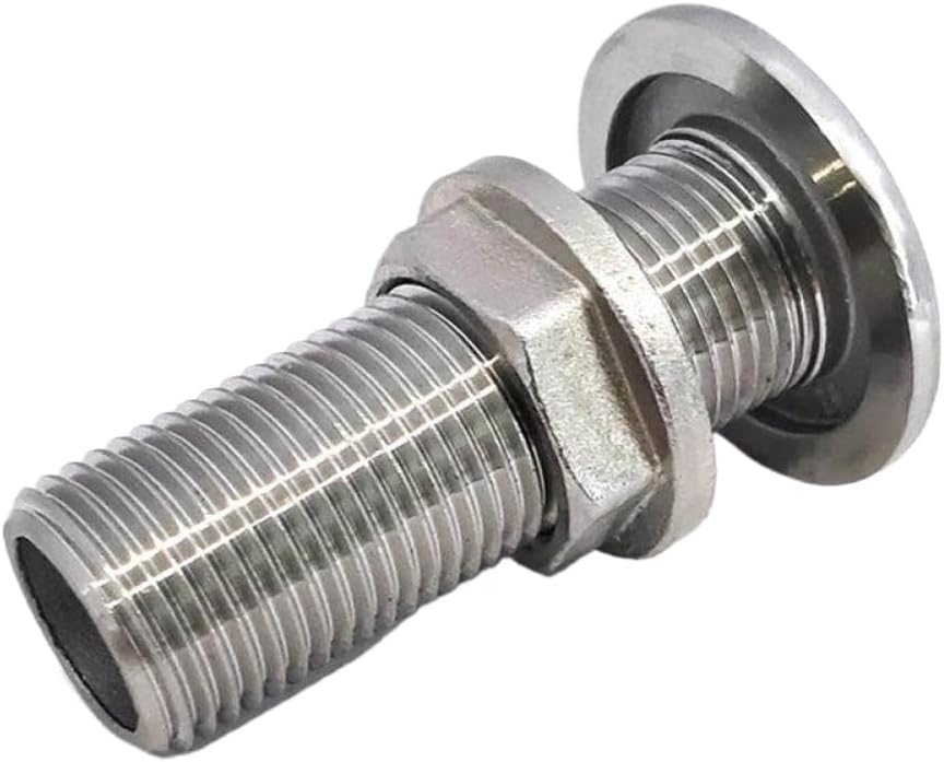 Stainless Steel Thru-Hull Hose Fitting I.D 15mm Compatible With Marine Boats