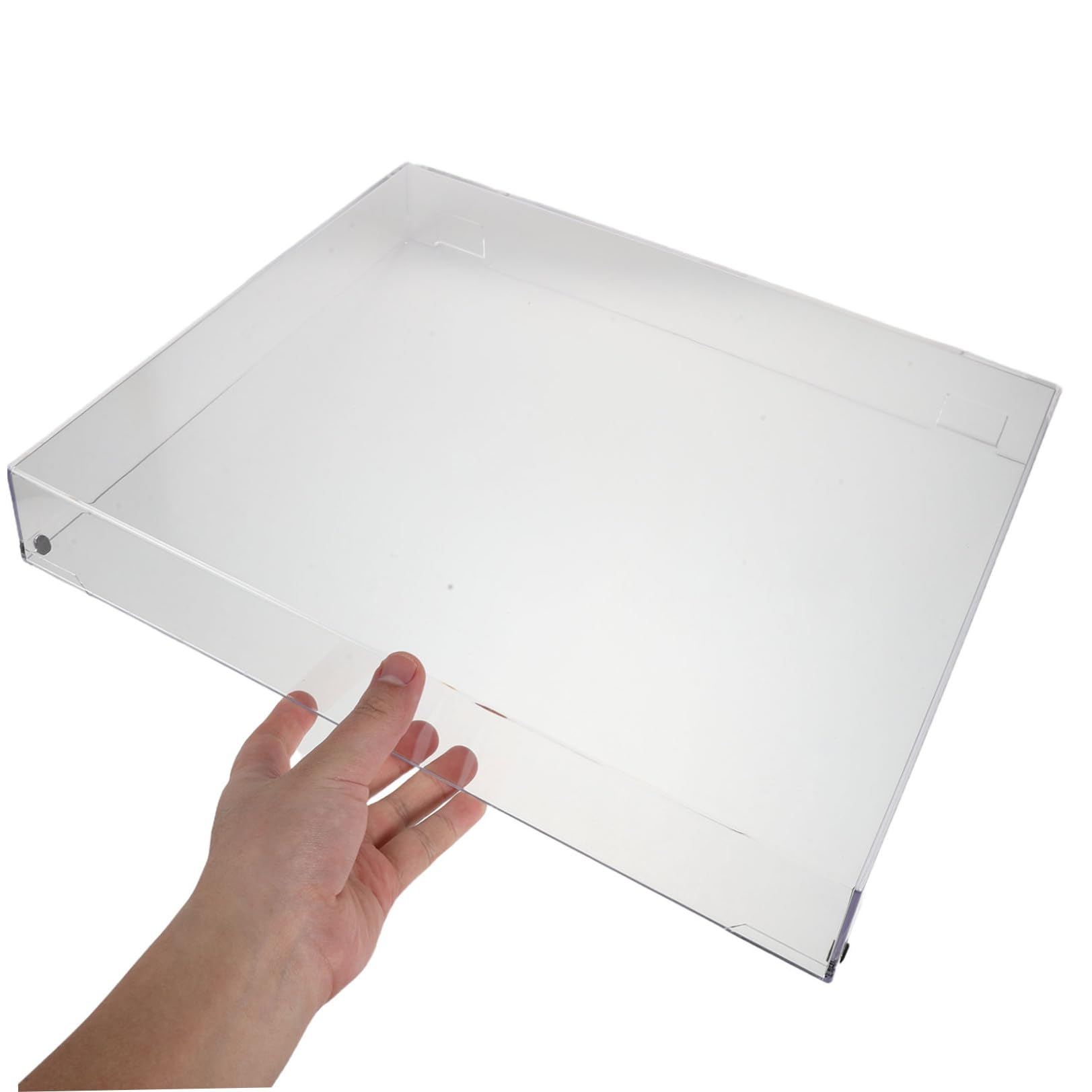 KALLORY Copertura 416,5x340x60mm Trasparente in Acrilico per Vinile Antipolvere Custodia Protettiva Resistente, Protezione Antipolvere per Uso Domestico e Sala Musica