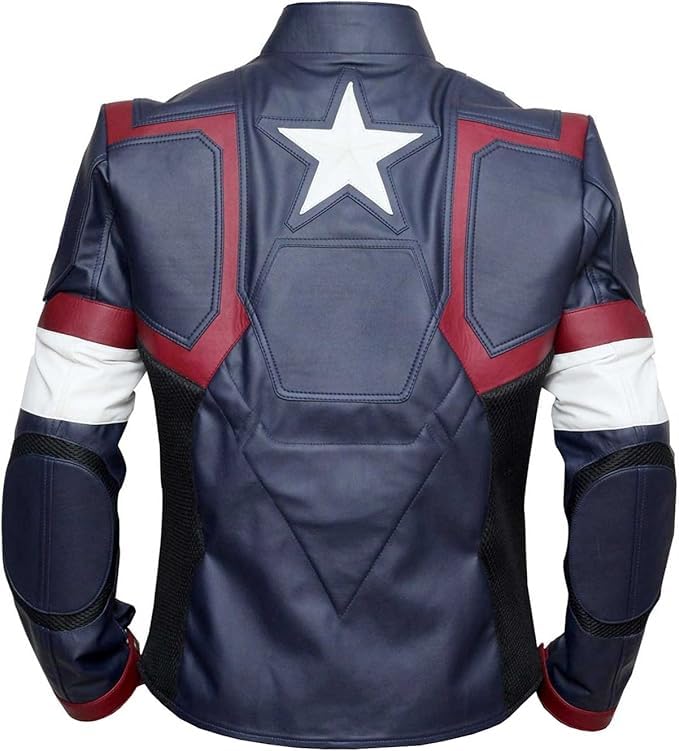 Captian Faux Leather America Super Hero Jacket Movie Design Replica4
