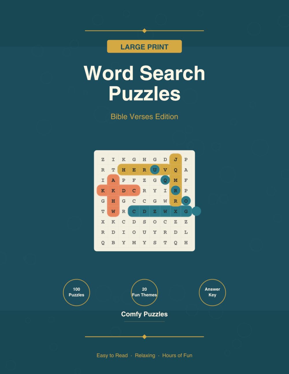 Large Print Bible Verses Word Search Puzzles: 100 Relaxing Themed Puzzles for Adults & Seniors