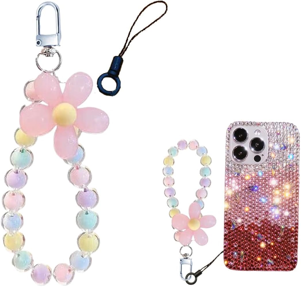 Amazon.co.jp: [wuxichiyan] ストラップ スマホ 手首 携帯 多彩なお花
