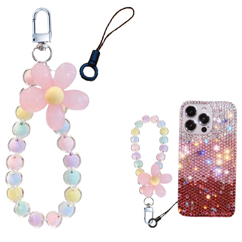 Amazon.co.jp: [wuxichiyan] ストラップ スマホ 手首 携帯 多彩なお花