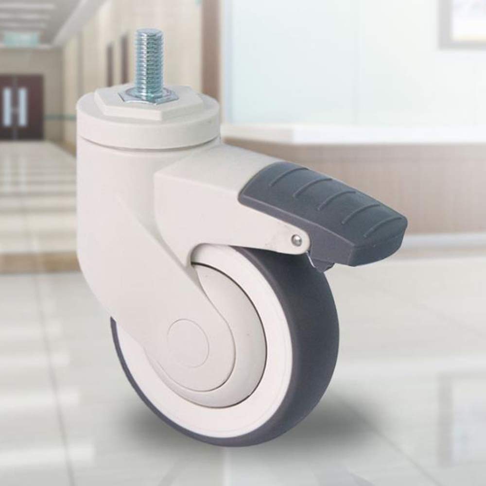 Rubber Caster Wheels Threaded Stem Casters M12*25mm Swivel Castors with