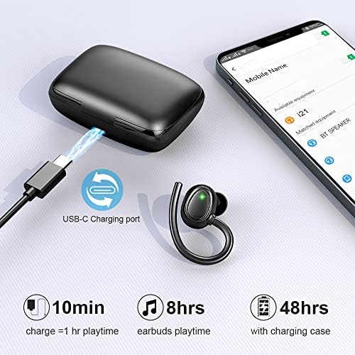 Wireless Earbuds, Wireless Headphones Running Bluetooth 5.3 Headphones in Ear with HD Mic, Bluetooth Earphones Sport IP7 Waterproof 48H Noise Cancelling Ear Buds with Deep Bass/USB-C/LED[New Upgrade]