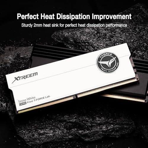 TEAMGROUP T-Force XTREEM DDR5 Ram 32GB (2x16GB) 8000MHz PC5-64000 CL38 A-DIE Desktop Memory Module Ram for Intel XMP 3.0 & AMD Expo Compatible White FFWD532G8000HC38DDC01