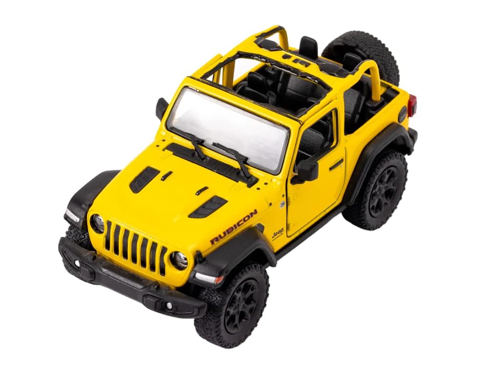 Easy Toys Model Car Compatible with Jeep Wrangler 2018. Scale Toy Off-Road Vehicle with Opening Doors. Car modeling. (Wrangler Yellow)
