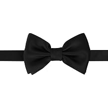 Haggar Men's Classic Solid Bow Tie Ready Knot Pre-tied Style With Adjustable Strap