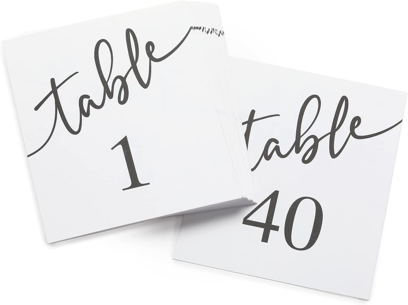 Hortense B. Hewitt Set of Table Numbers - 1 to 40, 5 x 6-Inches, Clean and Modern