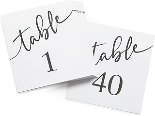 Hortense B. Hewitt Set of Table Numbers - 1 to 40, 5 x 6-Inches, Clean and Modern