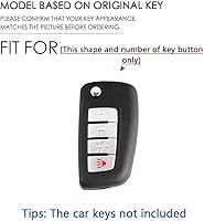 Vista 2 de SANRILY Golden-Edge - Funda para llavero de 4 botones con tapa para Nissan X-Trail Juke F15 Rogue Qashqai J11 Tiida Murano Maxima - Funda plegable