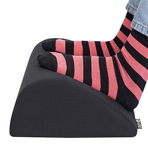 Foot Rest Under Desk Cushion - Teardrop Curve Design - Ergonomic Pad for Extra Leg Support - Breathable Mesh Cover - Non-Slip Bottom - Foot Stool for Home and Office