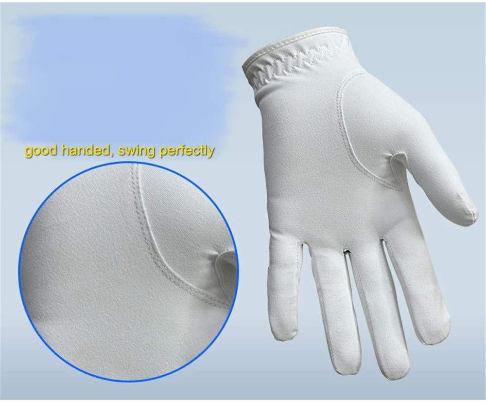 Golfhandschuh Damen synthetischer Golfhandschuh, Linke Hand rechts Pack von 2, weiß (Size : 20)