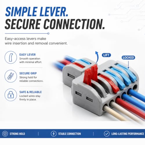 Image of XELYTON Wire Clip Connector, Universal Connection Terminals, Circuit Inline Splices Electric Connectors, Quick Connect & Freely Assemble Electrical Splicing Kit for Compact (2 in 6 Out, 3)