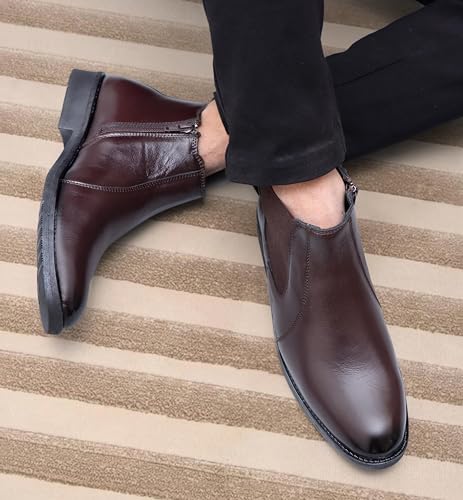 Image of ARAMISH Men's Genuine Leather Chelsea Boots