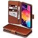 Produktbild TERRAPIN, Kompatibel mit Samsung Galaxy A50 Hülle, [ECHT Leder] Brieftasche Case Tasche mit Standfunktion Kartenfächer und Bargeld - Cognac