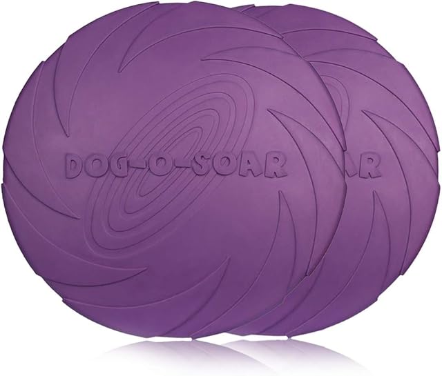 PETCUTE Frisbees para Perros de 2 Piezas,Frisbee de Juguete para Perros,Frisbee de Goma,Discos para Perros,Se…