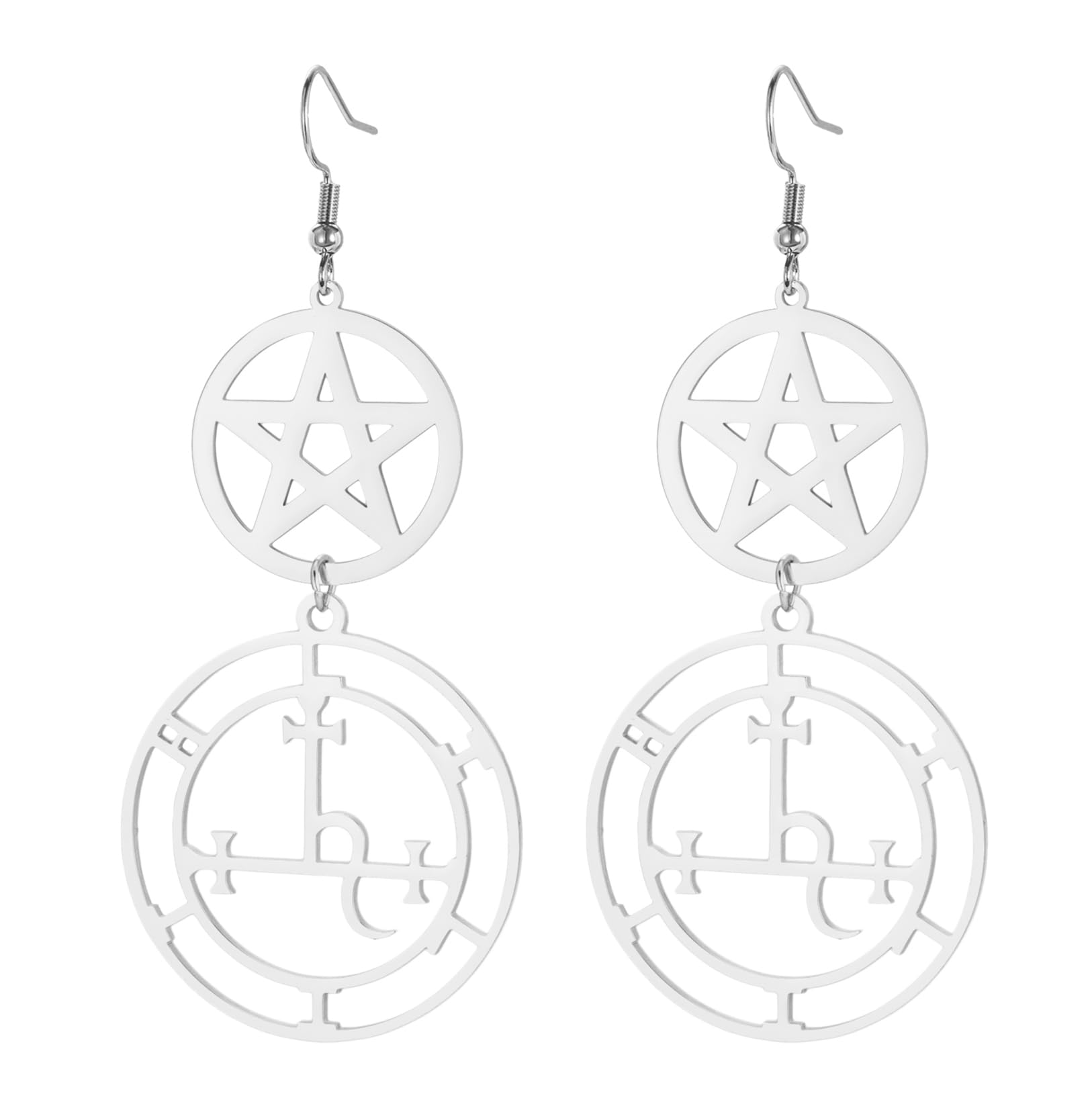 Sigilo de Lilith Pendientes colgantes para mujer Gótico Diosa Sello de demonios Símbolo de Lucifer Mitología Joyería pagana