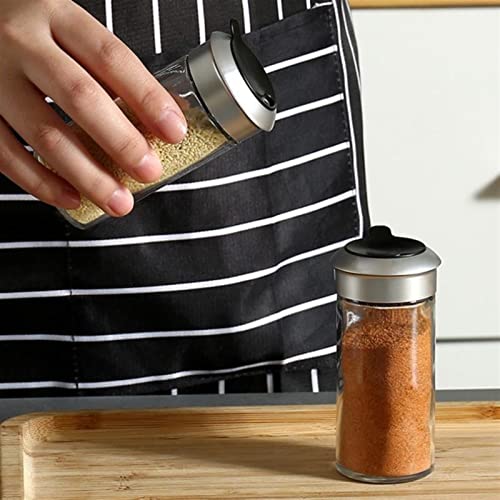 Gewürzgläser mit Etikett, Gewürzglas, Gewürzflasche, Gewürze, Pfeffer, Salzstreuer, drehbarer Deckel, Salz, Zucker, Gewürze, Aufbewahrungsbehälter, Küchenutensilien