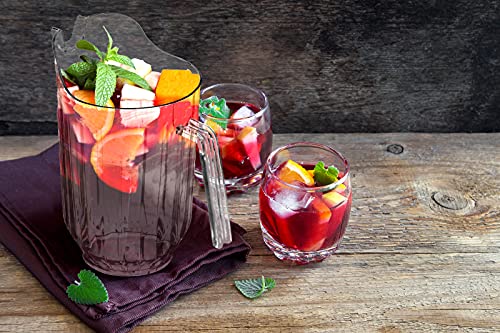 Decorrack 2 Crystal Clear Plastic Pitcher Beverage Dispenser With Pour Spout Shatterproof Catering And Restaurant Serveware For Cold Drinks, Water, Lemonade, Beer, And Sangria, 56 Ounce (2 Pack) #TOP6