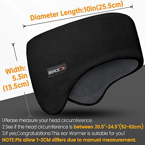 Beace Double-Layer Fleece Ear Warmers Headband For Men Women-Winter Ear Muffs For Cold Weather Running Cycling Ski #TOP6