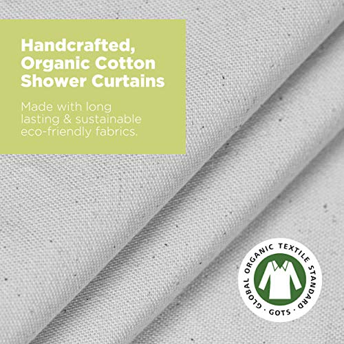 Bean Products Organic Cotton Stall Shower Curtain (White), [36" X 74"] | All Natural Materials - Made In Usa | Works With Tub, Bath And Stall Showers #TOP21