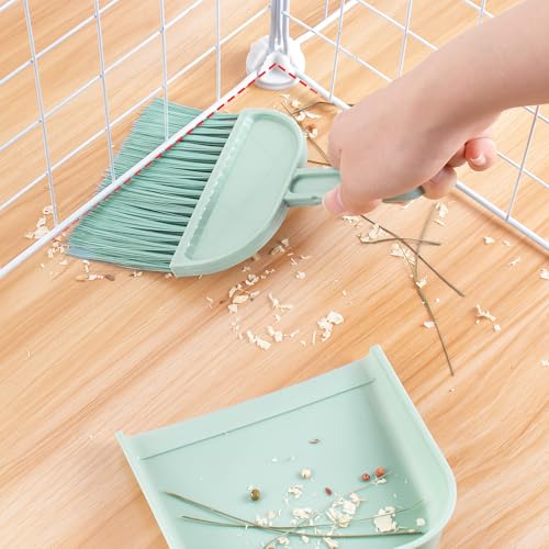 Mygeromon Meerschweinchen Käfig Bürste Mini Kehrschaufel und Besen Set für Kaninchen/Hamster/Kleintiere Zubehör