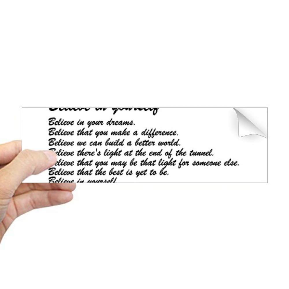 Adhesivo rectangular ventana con frase de motivación para personalizar vehículos limpios