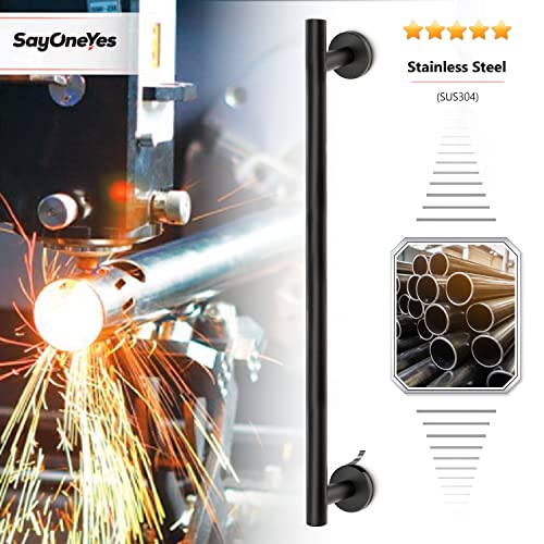 Sayoneyes 24 Inch Matte Black Towel Bar – Premium Grade Sus304 Stainless Steel Towel Holder Wall Mounted – Single Layer Black Towel Racks For Bathroom, Kitchen, Bedroom #TOP1