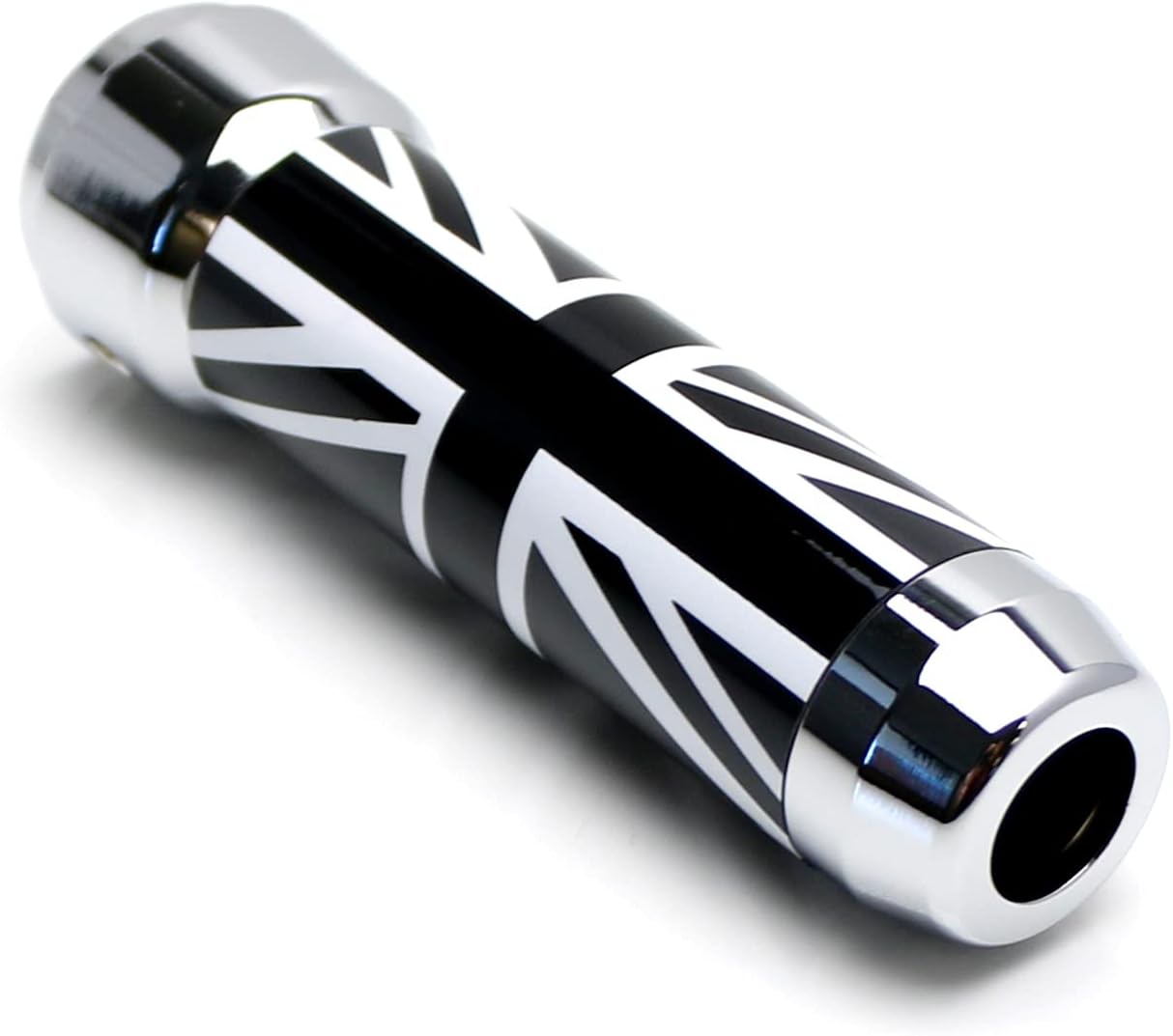 iJDMTOY Black/Grey UK Union Jack Flag Design Alloy Metal Handbrake Handle Grip Compatible With Gen3 MINI Cooper F55 F56 F57, Gen F60 Countryman