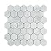 Carrara White Italian (Bianco Carrara) Marble 2 inch Hexagon Mosaic Tile, Polished