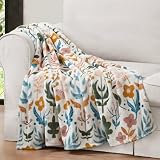 Jessica Simpson Manta de Felpa de 50 x 70 Pulgadas, diseño Floral Mila, Lujosa Manta de Felpa para máxima Comodidad y Calidez acogedora