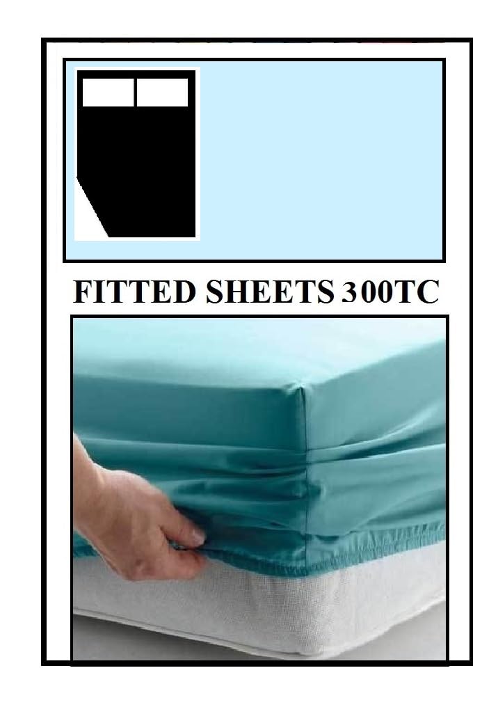 Bedtime Comforts Ltd CARAVAN or MOTOR HOME ""CORNER CUT OFF"" FITTED SHEET - 300 Thread Count Percale Material - Hand Made to Order - 8"" (20cm) (Blue, Left Hand Cut Off)