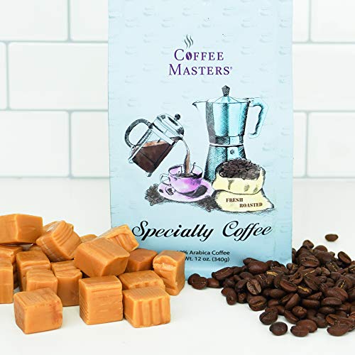 Coffee Masters Flavored Coffee, Caramel Kiss, Whole Bean, 12-Ounce Bags (Pack Of 4)(Packaging May Vary) #TOP2